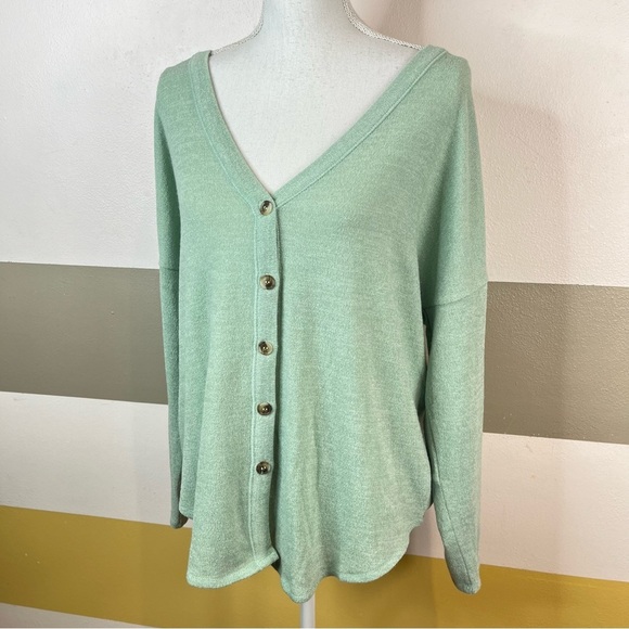 2/$25 Style Rack Pastel Sea Foam Mint Green Cute Business Casual Preppy Cardigan - Picture 4 of 14
